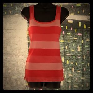 Pink and coral striped tank